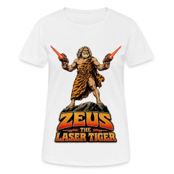 Zeus - The Laser - Tiger (Action vs. Myth) - Women's Breathable T-Shirt - white - Front - AI Model Female 172 dark (172cm)