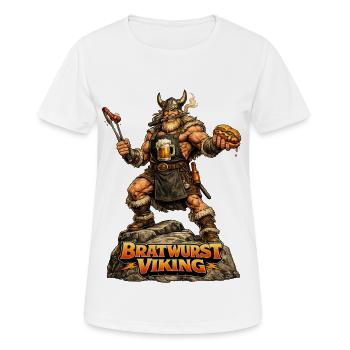 Bratwurst Viking - Frauen T-Shirt atmungsaktiv - Weiß - Vorne - AI Model Female 172 dark (172cm)