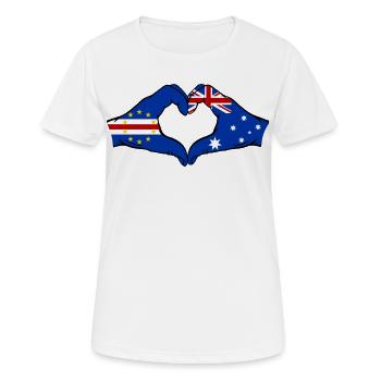 Drapeau du Cap-Vert Australie Mains en forme de cœur - T-shirt respirant Femme - blanc - Devant - AI Model Female 172 dark (172cm)