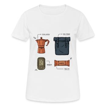 Accessoires pour l’équipement de bikepacking - T-shirt respirant Femme - blanc - Devant - AI Model Female 172 dark (172cm)