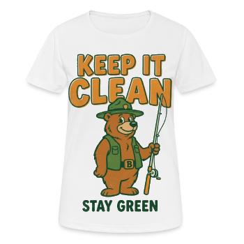 Eco Bear Bleib sauber Bleib grün - Frauen T-Shirt atmungsaktiv - Weiß - Vorne - AI Model Female 172 dark (172cm)
