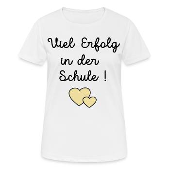 Erfolg Schule Herz - Frauen T-Shirt atmungsaktiv - Weiß - Vorne - AI Model Female 172 dark (172cm)