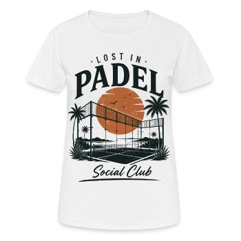 Lost in Padel Social Club | Vintage Padel - Frauen T-Shirt atmungsaktiv - Weiß - Vorne - AI Model Female 172 dark (172cm)