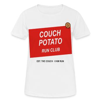 Couch Potato Run Club - Frauen T-Shirt atmungsaktiv - Weiß - Vorne - AI Model Female 172 dark (172cm)