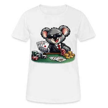 Süßer Koala spielt Poker - Frauen T-Shirt atmungsaktiv - Weiß - Vorne - AI Model Female 172 dark (172cm)
