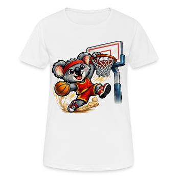 Süßer Koala mit Slam Dunk - Frauen T-Shirt atmungsaktiv - Weiß - Vorne - AI Model Female 172 dark (172cm)