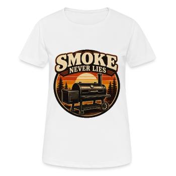 Smoke Never Lies - Frauen T-Shirt atmungsaktiv - Weiß - Vorne - AI Model Female 172 dark (172cm)