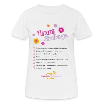 Braut Challenge Blumenprint - Frauen T-Shirt atmungsaktiv - Weiß - Vorne - AI Model Female 172 dark (172cm)