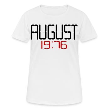 50. Geburtstag, August 1976 - Frauen T-Shirt atmungsaktiv - Weiß - Vorne - AI Model Female 172 dark (172cm)