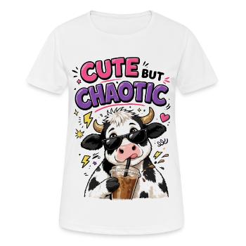 Sweet but chaotic - cow with iced coffee - Women's Breathable T-Shirt - white - Front - AI Model Female 172 dark (172cm)