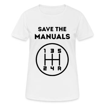 Rettet die Handbücher - Frauen T-Shirt atmungsaktiv - Weiß - Vorne - AI Model Female 172 dark (172cm)