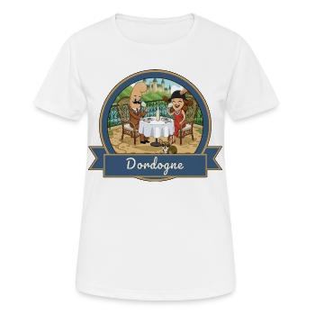 Kek & Ina in Dordogne - Frauen T-Shirt atmungsaktiv - Weiß - Vorne - AI Model Female 172 dark (172cm)