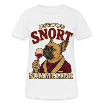 Certified Snort Sommelier French Bulldog - Women's Breathable T-Shirt - white - Front - AI Model Female 172 dark (172cm)