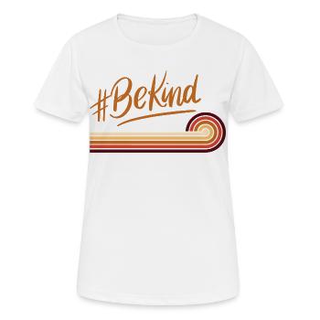 BeKind Retro Rainbow Stripes - Women's Breathable T-Shirt - white - Front - AI Model Female 172 dark (172cm)