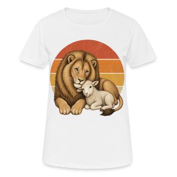 lion et agneau - T-shirt respirant Femme - blanc - Devant - AI Model Female 172 dark (172cm)