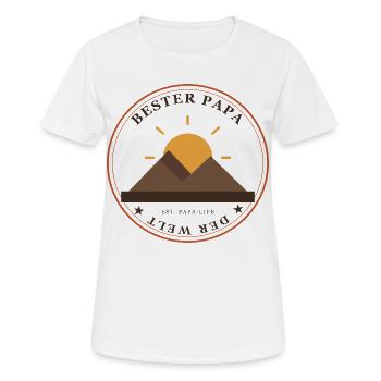 Papas Bergsonne Emblem - Frauen T-Shirt atmungsaktiv - Weiß - Vorne - AI Model Female 172 dark (172cm)