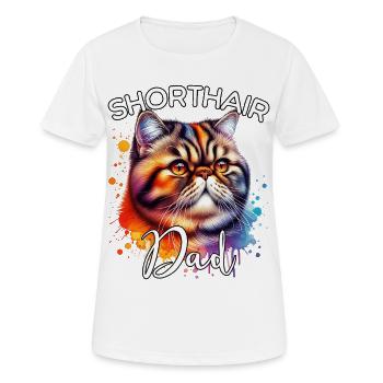 Exotische Kurzhaarkatze Papa - Frauen T-Shirt atmungsaktiv - Weiß - Vorne - AI Model Female 172 dark (172cm)