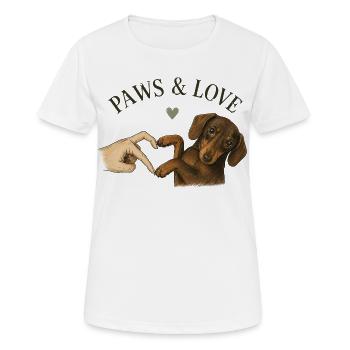 Paws & Love Dachshund Paw Heart - Women's Breathable T-Shirt - white - Front - AI Model Female 172 dark (172cm)