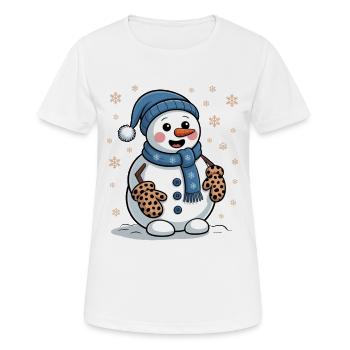 Schneemann - Frauen T-Shirt atmungsaktiv - Weiß - Vorne - AI Model Female 172 dark (172cm)