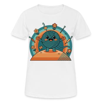 Lustiger Häkel-Garnliebhaber-Häkelkreis - Frauen T-Shirt atmungsaktiv - Weiß - Vorne - AI Model Female 172 dark (172cm)