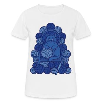 Lustige Häkelkatzen-Häkel-Garn-Liebhaber - Frauen T-Shirt atmungsaktiv - Weiß - Vorne - AI Model Female 172 dark (172cm)