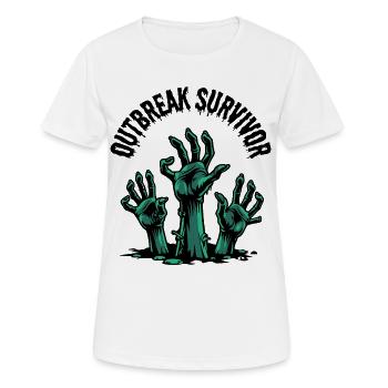 Outbreak Survivor Zombie Hände Horror Geschenk - Frauen T-Shirt atmungsaktiv - Weiß - Vorne - AI Model Female 172 dark (172cm)