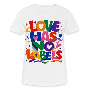 Love Has No Labels Saying for Gay & Queer Fans - Women's Breathable T-Shirt - white - Front - AI Model Female 172 dark (172cm)