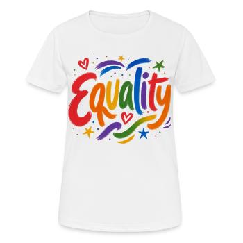 T-shirt d’amour de la parade de la fierté Rainbow Rainbow CSD - T-shirt respirant Femme - blanc - Devant - AI Model Female 172 dark (172cm)