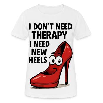 High Heels Therapy Cartoon: Comic Schuhe mit Spruc - Frauen T-Shirt atmungsaktiv - Weiß - Vorne - AI Model Female 172 dark (172cm)