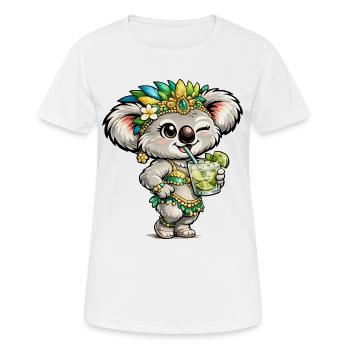 Süßer Koala mit Caipirinha Cocktail - Frauen T-Shirt atmungsaktiv - Weiß - Vorne - AI Model Female 172 dark (172cm)
