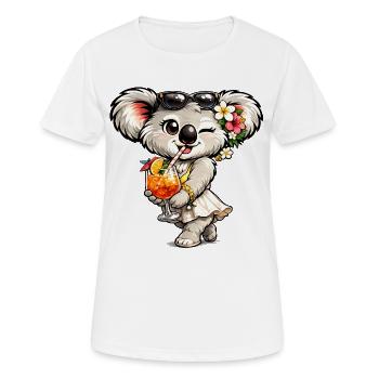 Sweet koala with tropical cocktail - Women's Breathable T-Shirt - white - Front - AI Model Female 172 dark (172cm)