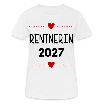 Rente, Rentnerin 2027 Herz - Frauen T-Shirt atmungsaktiv - Weiß - Vorne - AI Model Female 172 dark (172cm)
