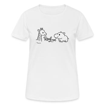 Giraffen und Nilpferd: Wahre Liebe - Frauen T-Shirt atmungsaktiv - Weiß - Vorne - AI Model Female 172 dark (172cm)