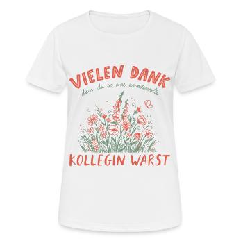 Kollegin Abschied Retro Blumen Jobwechsel Rente - Frauen T-Shirt atmungsaktiv - Weiß - Vorne - AI Model Female 172 dark (172cm)