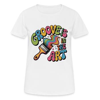 Groove steckt in der Kunst - Frauen T-Shirt atmungsaktiv - Weiß - Vorne - AI Model Female 172 dark (172cm)