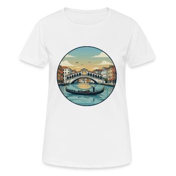 Autocollant de gondole du pont Rialto de Venise Italie - T-shirt respirant Femme - blanc - Devant - AI Model Female 172 dark (172cm)