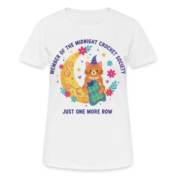 Midnight Crochet Society Nur noch eine Reihe - Frauen T-Shirt atmungsaktiv - Weiß - Vorne - AI Model Female 172 dark (172cm)