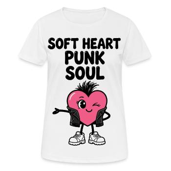 Weiches Herz mit Punkseele - Frauen T-Shirt atmungsaktiv - Weiß - Vorne - AI Model Female 172 dark (172cm)