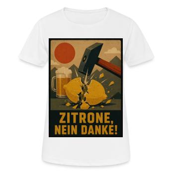 Zitrone? Nein Danke! -  No Radler - Frauen T-Shirt atmungsaktiv - Weiß - Vorne - AI Model Female 172 dark (172cm)