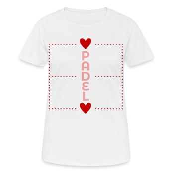 Liebe Padel Tennis - Frauen T-Shirt atmungsaktiv - Weiß - Vorne - AI Model Female 172 dark (172cm)