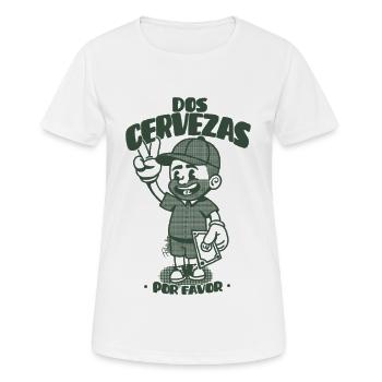 Dos Cervezas Por Favor Retro  - T-shirt respirant Femme - blanc - Devant - AI Model Female 172 dark (172cm)