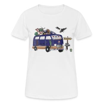 USA Camper Motiv Vanlife Camping Urlaub - Frauen T-Shirt atmungsaktiv - Weiß - Vorne - AI Model Female 172 dark (172cm)