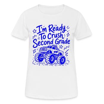 Ich bin bereit, die zweite Klasse zu vernichten – Monster-Truck - Frauen T-Shirt atmungsaktiv - Weiß - Vorne - AI Model Female 172 dark (172cm)