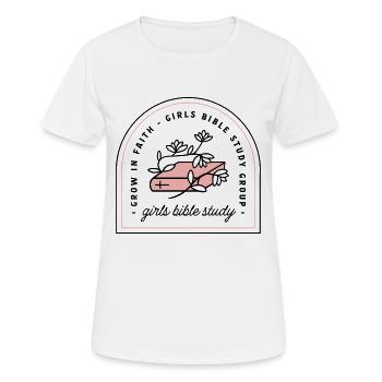 Étude biblique pour filles - T-shirt respirant Femme - blanc - Devant - AI Model Female 172 dark (172cm)
