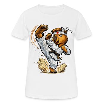 Süßes Capybara macht Karate - Frauen T-Shirt atmungsaktiv - Weiß - Vorne - AI Model Female 172 dark (172cm)