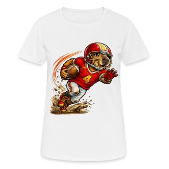 Süßes Capybara spielt American Football - Frauen T-Shirt atmungsaktiv - Weiß - Vorne - AI Model Female 172 dark (172cm)