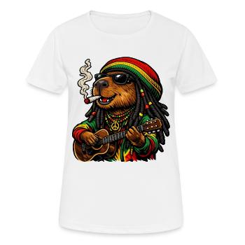 Sweet Capybara in Rastafari Style - Women's Breathable T-Shirt - white - Front - AI Model Female 172 dark (172cm)