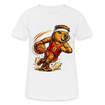 Süßes Capybara spielt Basketball - Frauen T-Shirt atmungsaktiv - Weiß - Vorne - AI Model Female 172 dark (172cm)