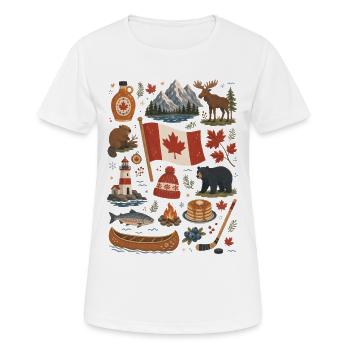 Kanada | Ahorn, Wildnis & Abenteuer - Frauen T-Shirt atmungsaktiv - Weiß - Vorne - AI Model Female 172 dark (172cm)