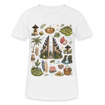 Bali | Temples, tropiques et soif de voyage - T-shirt respirant Femme - blanc - Devant - AI Model Female 172 dark (172cm)